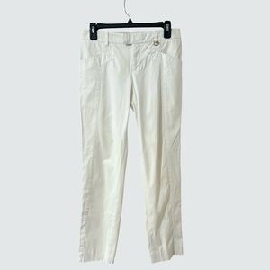 Gucci White Mid Rise Skinny Cotton Pants EU38